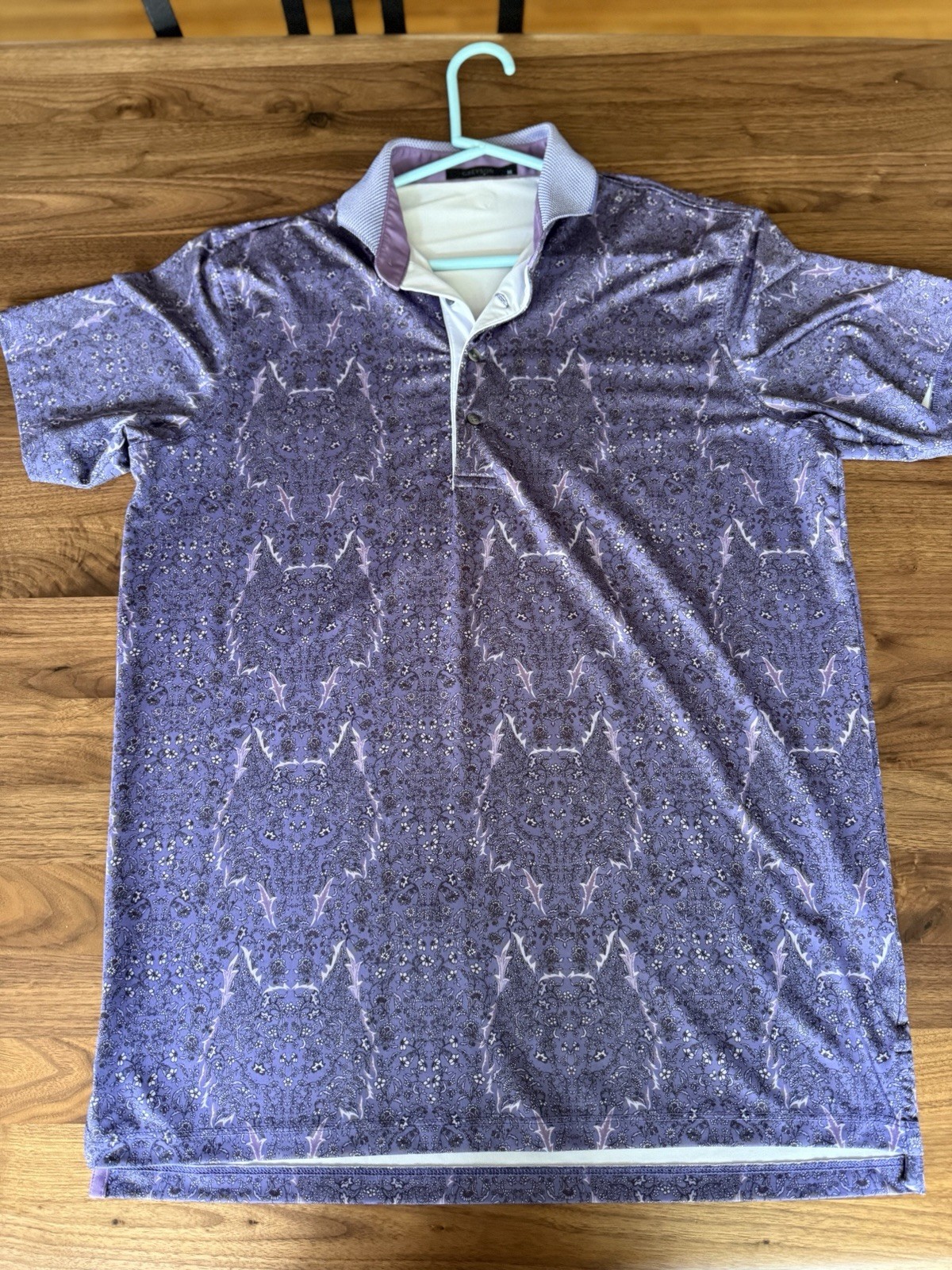 Greyson Golf Polo Floral Wolf Pattern | Men’s Medium