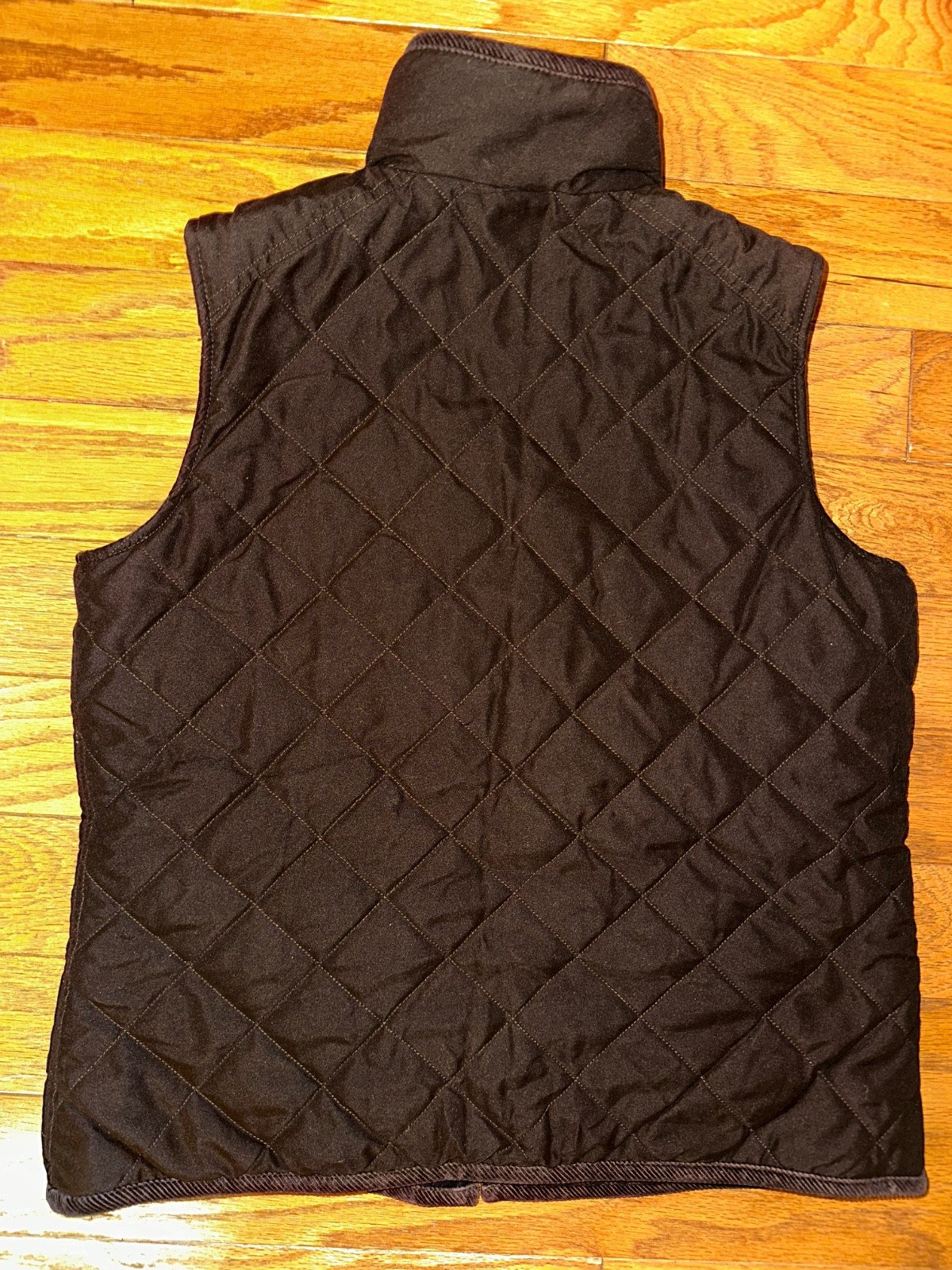 Ralph Lauren Reversible Quilted Vest Women Sz M Brown/Black Full Zip