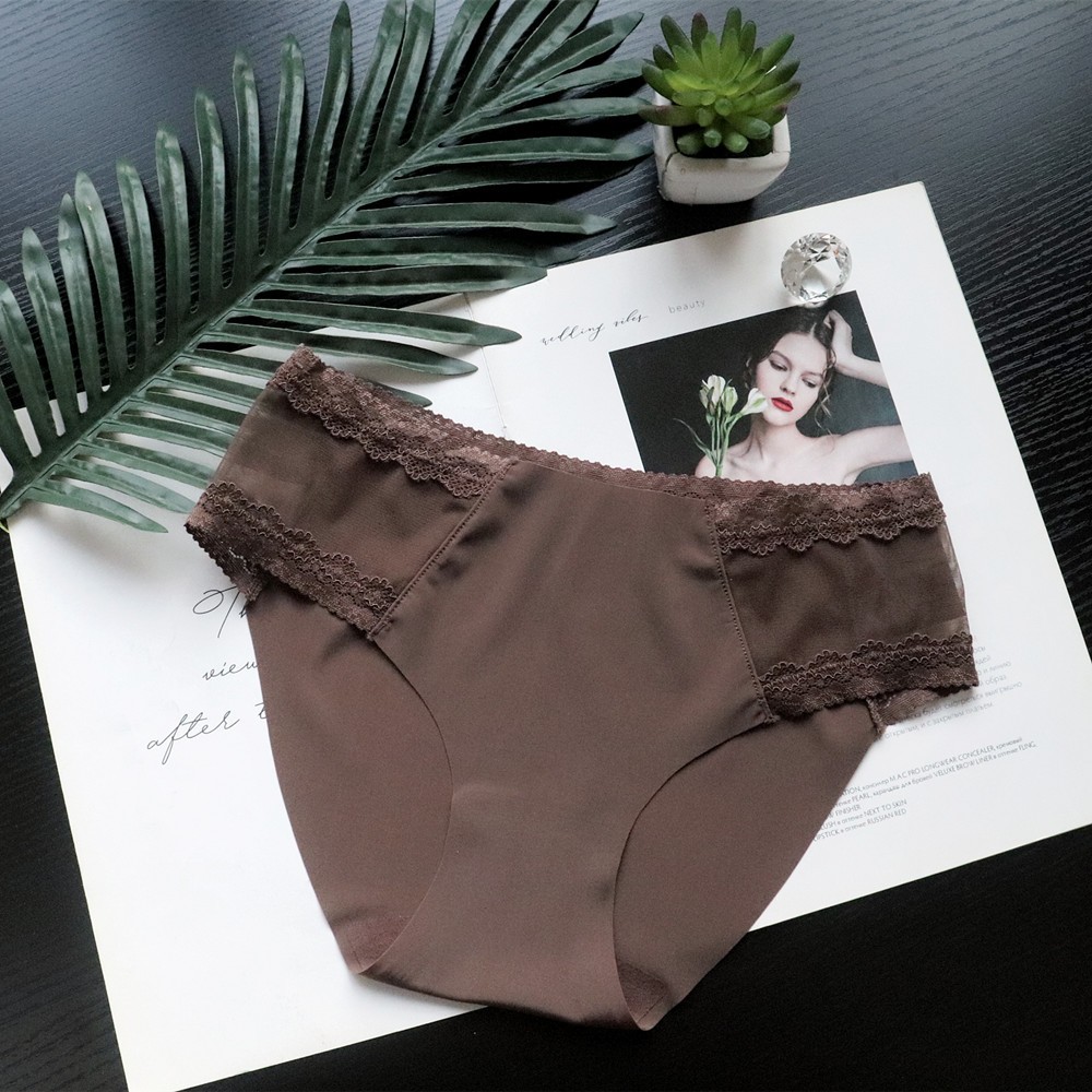 5 pack Thin mesh lace seamless sexy panties low waist breathable priefs