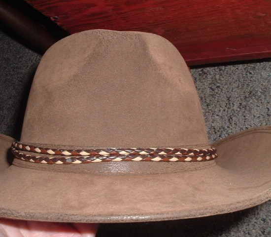 Mens Handsome Braided Black Brown Tan Leather Stretch Hat Band