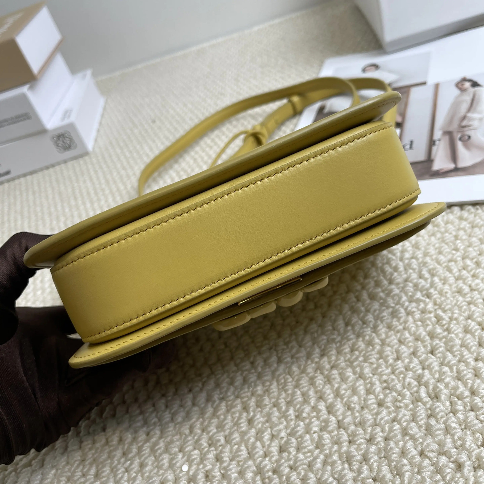 Loewe Goya Leather Yellow Glaze Small Shoulder Bag
