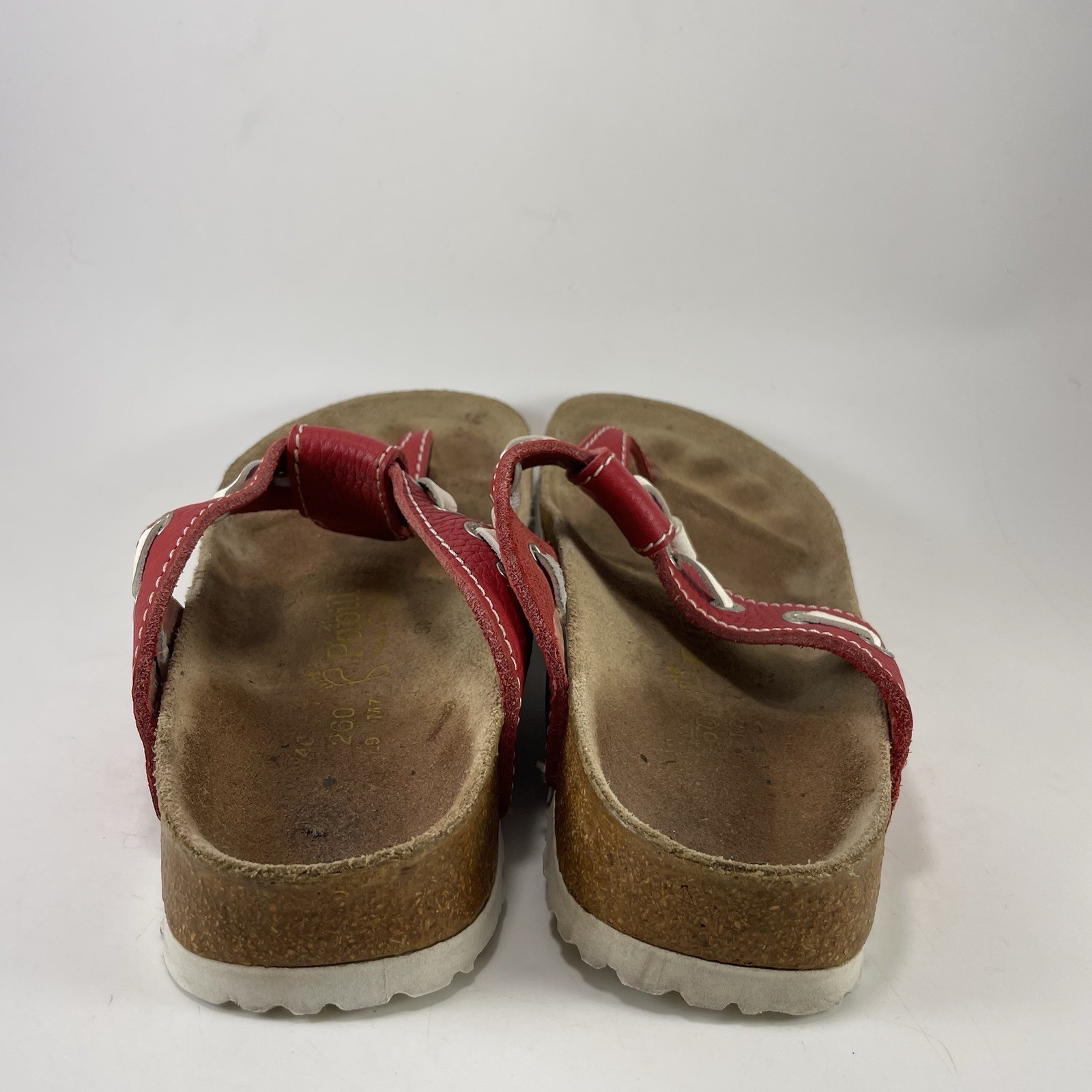 Birkenstock Papillio Tabora Sandals Womens Size EU 40, US 9-9.5 Red Laced Thong