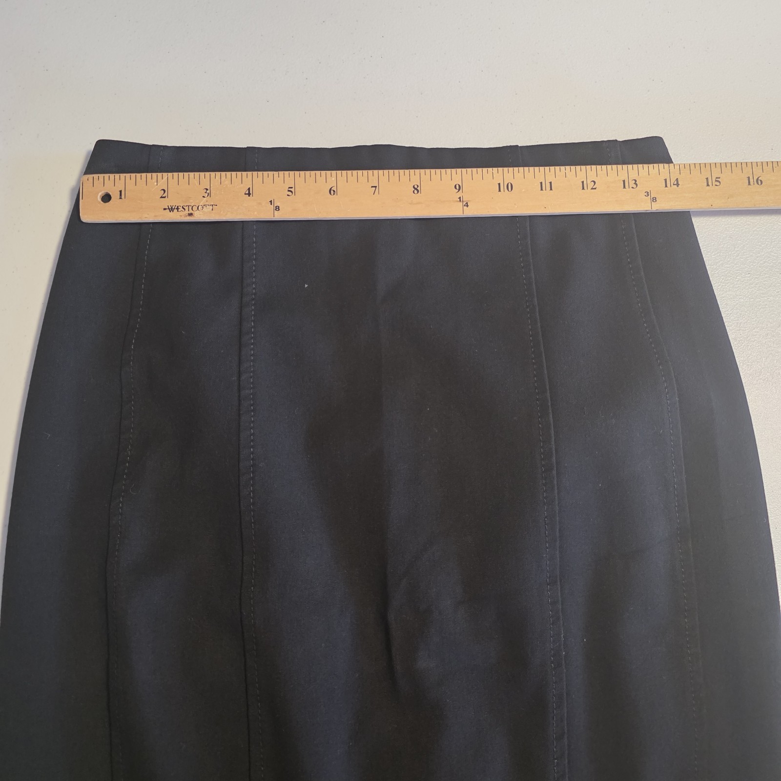 Express A-Line Skirt Back Zip Black Lined Slit Stretch Career Size 4