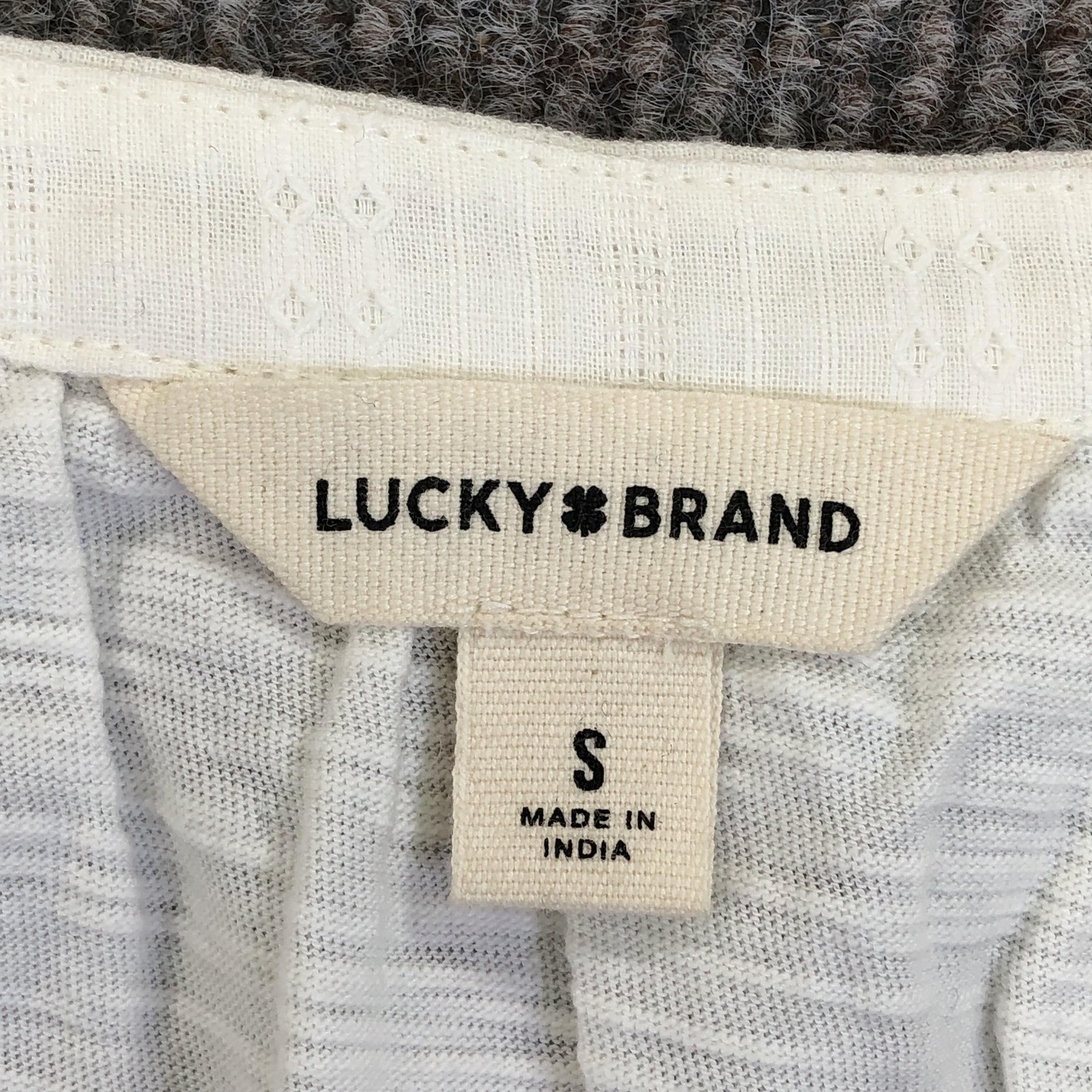 Lucky Brand Blouse Womens Small White Embroidered Balloon Sleeve Boho Sample