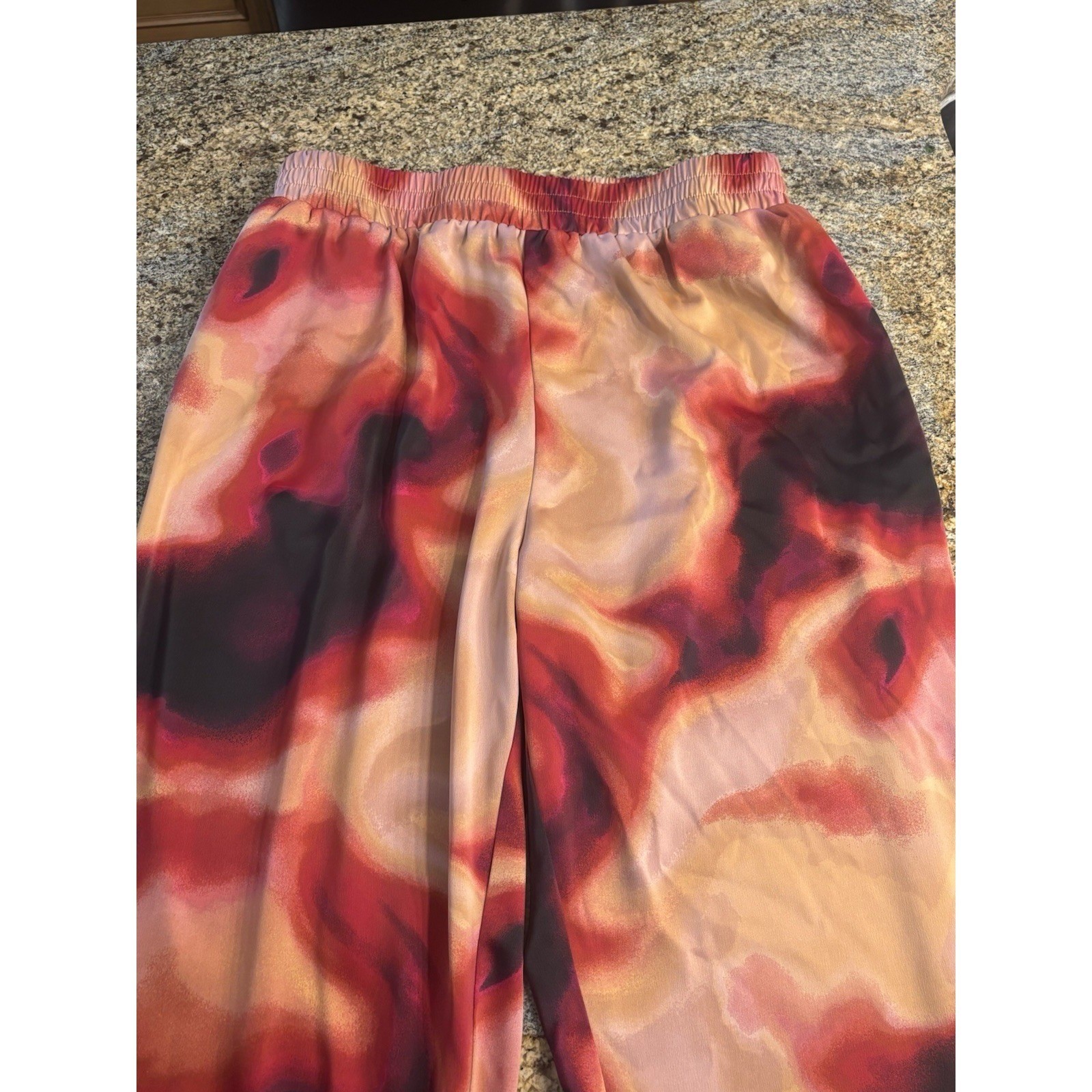 Nina Parker Trendy Printed Pants Plus Size 1X Red Black Purple – (RED)