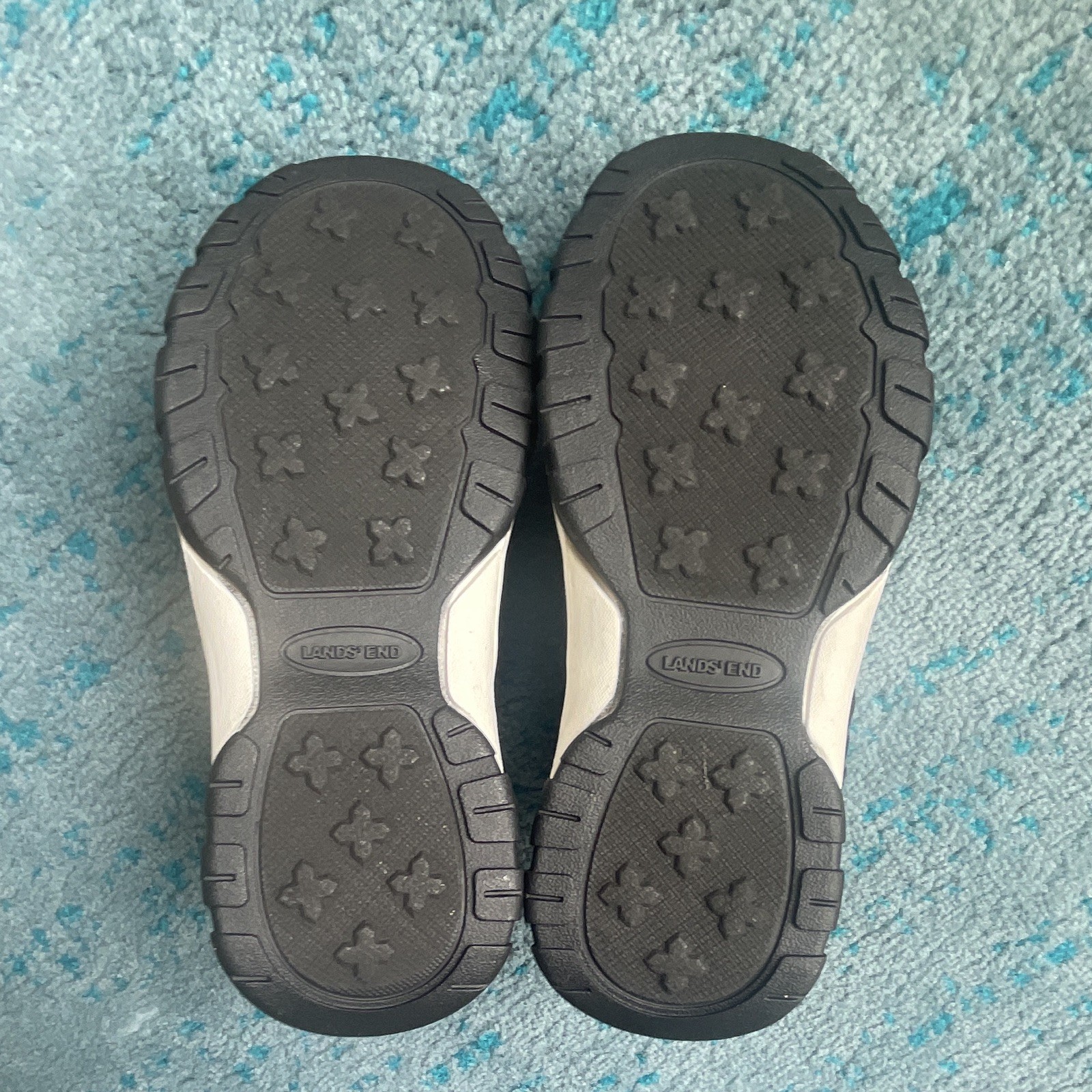 Lands’ End All Weather Closed Toe Sandals Navy/Orange Kids US 12 EU 30