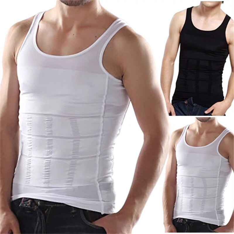 Mens Slim Body Compression Tummy Shaper Belly Shapewear Waist Girdle Shirt Vest