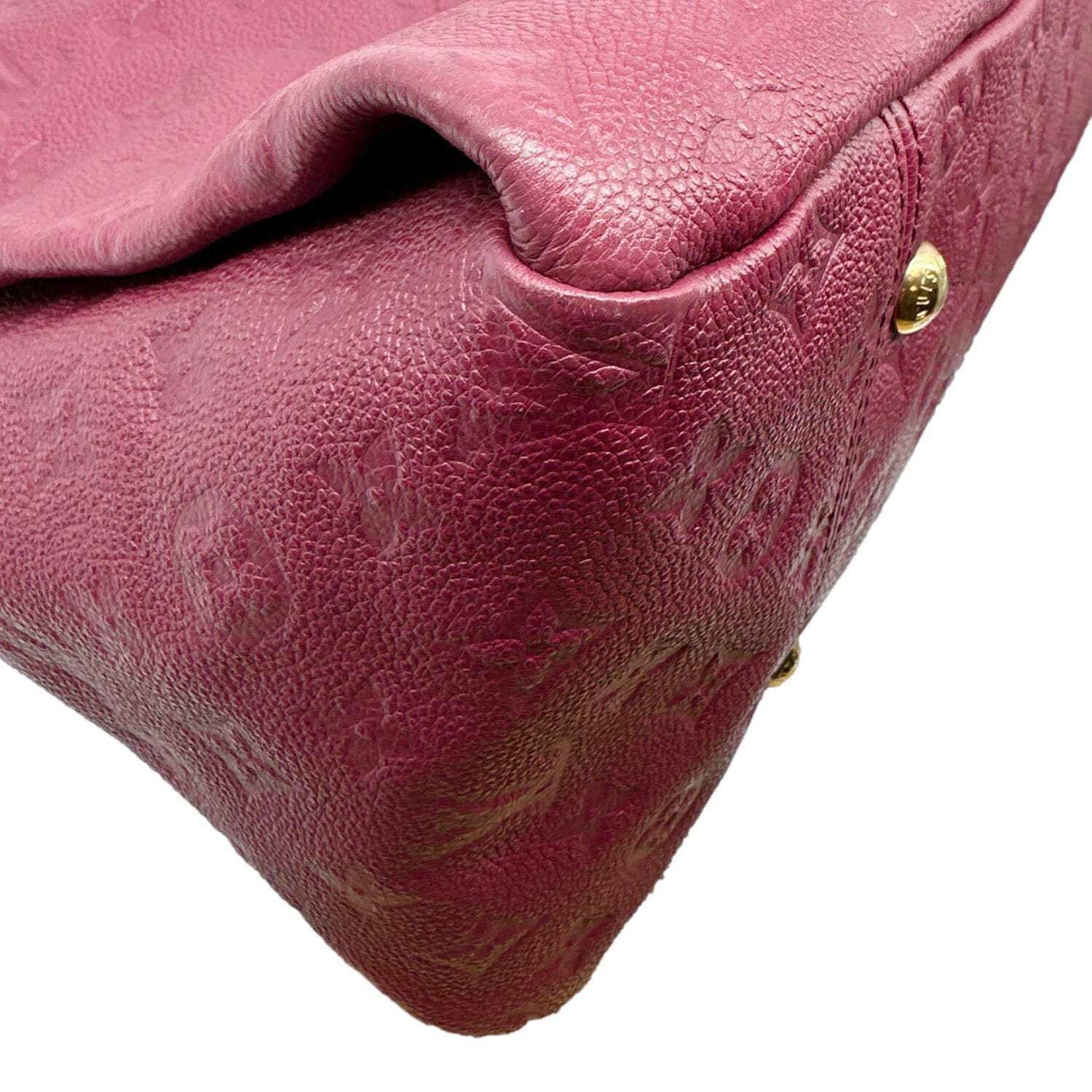 LOUIS VUITTON Artsy MM Monogram Empreinte Leather Hobo Bag Burgundy