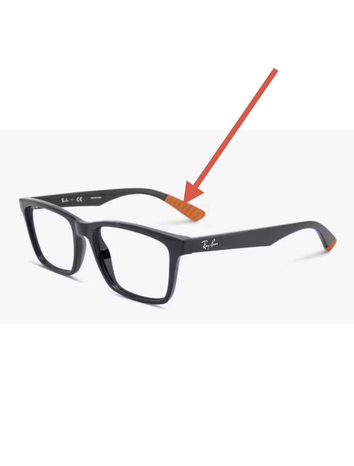 Ray Ban RX 7025 RB7025 Eyeglasses Orange Replacement Temple Tip Ends 1-Pair 53mm