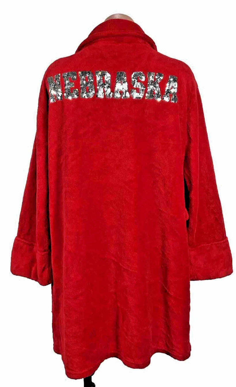 Victorias Secret PINK Robe Bling Sequin Nebraska Cornhuskers Red College XS-S