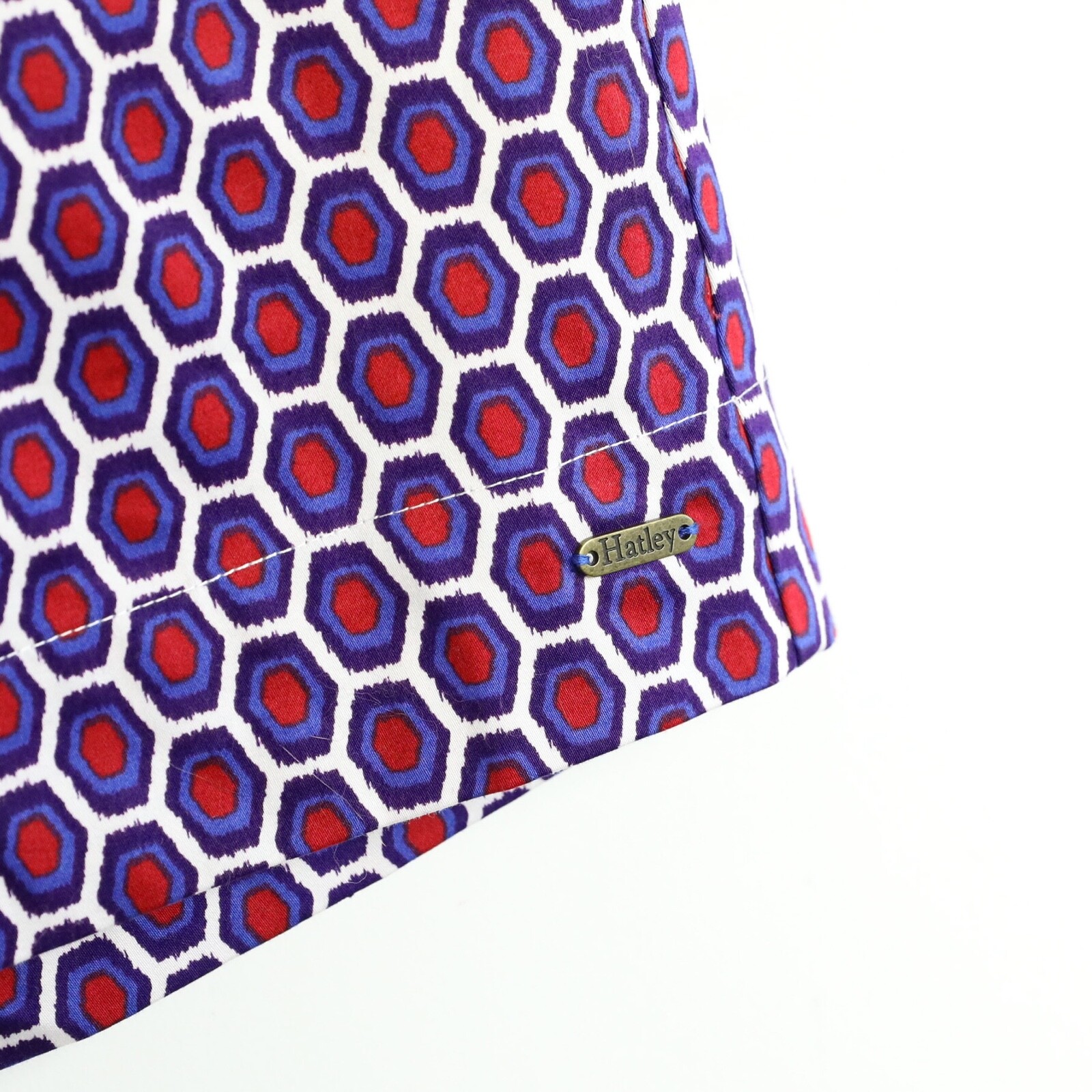 NWOT Hatley geometric print straight skirt size 8 Medium cotton red blue purple