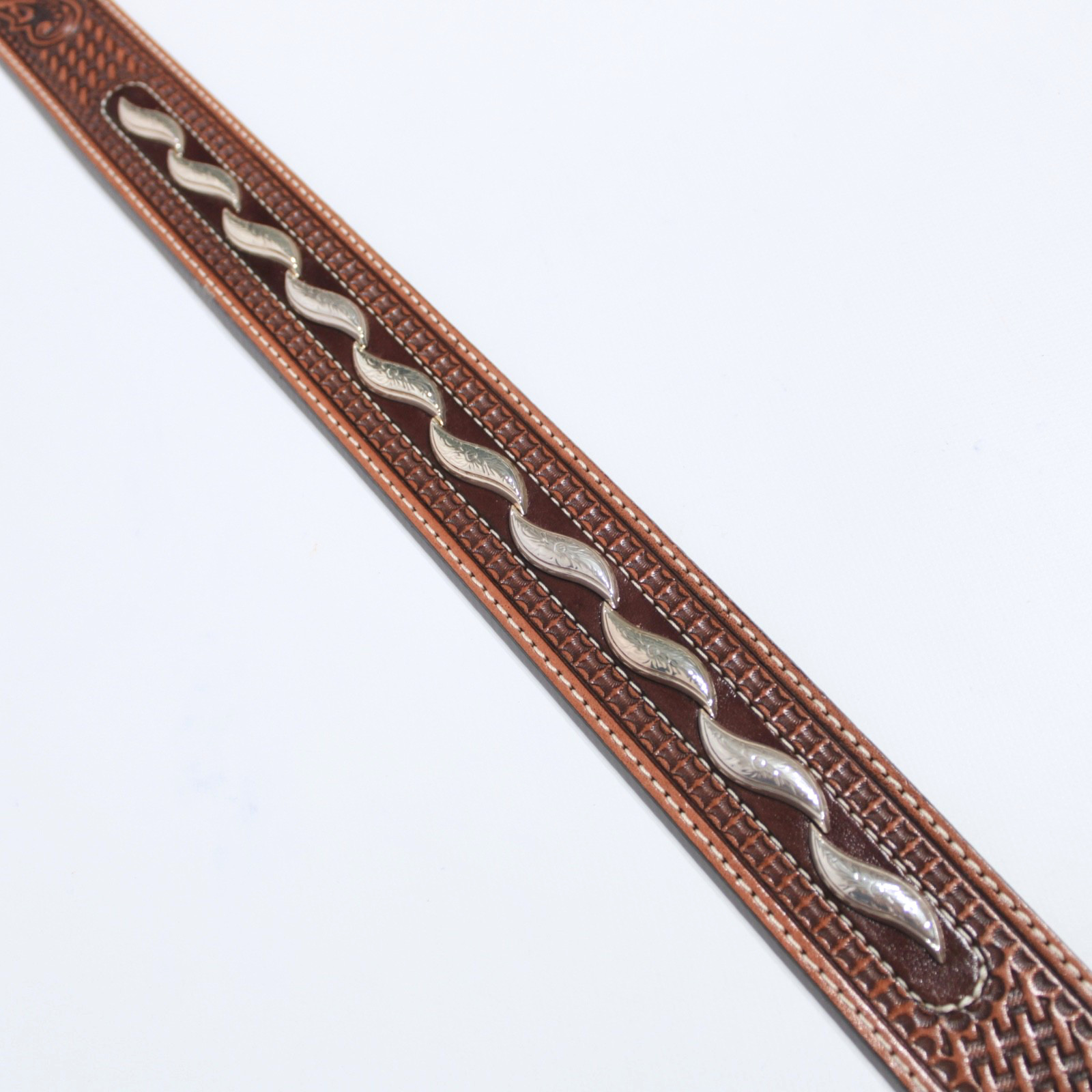 NWT Tony Lama Made in USA Brown Leather Western Belt Men Size 36 (44″ x 1.5″)