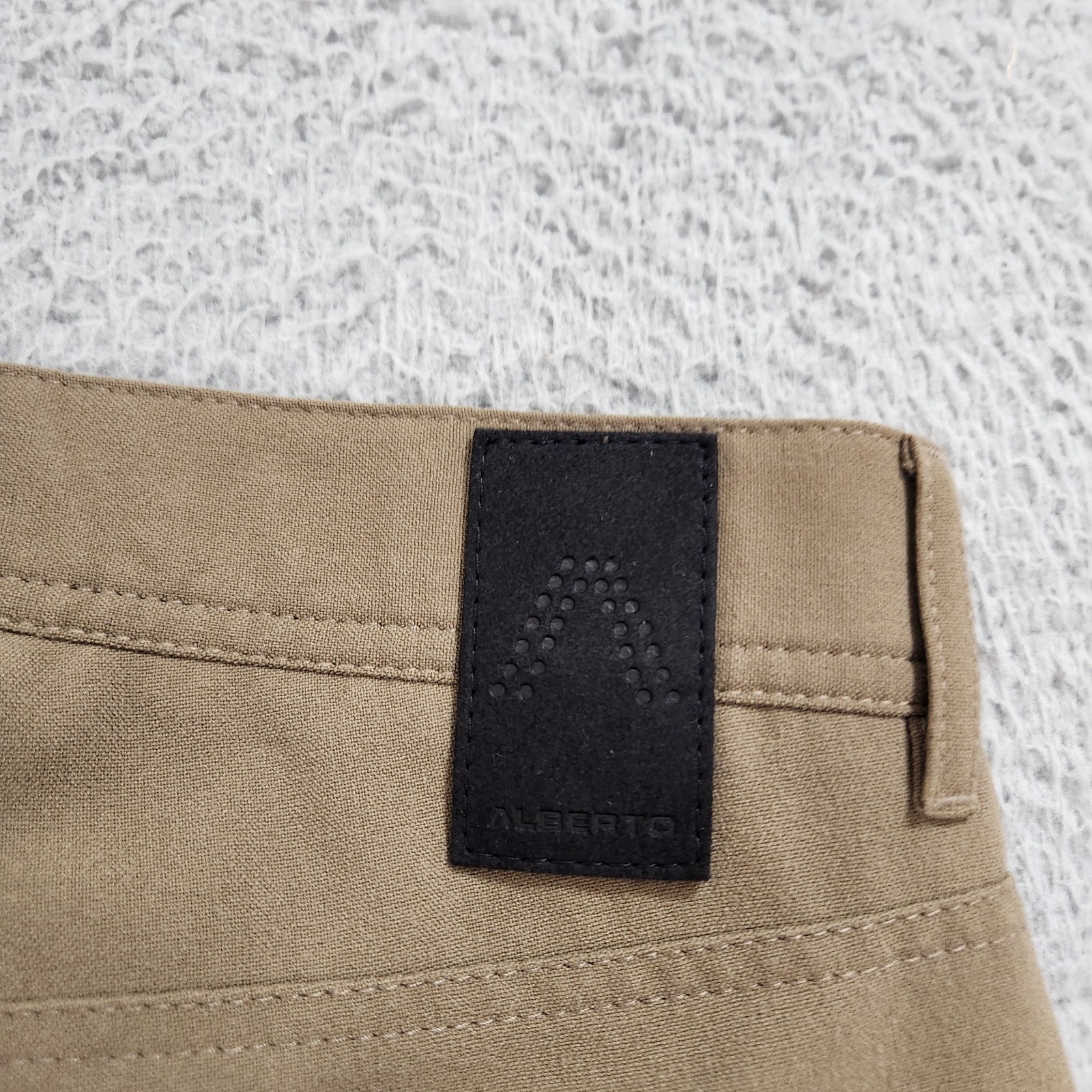Alberto Pants Mens 30×32 (Fits 31×30) Brown Stone Chino Modern Fit Ceramica