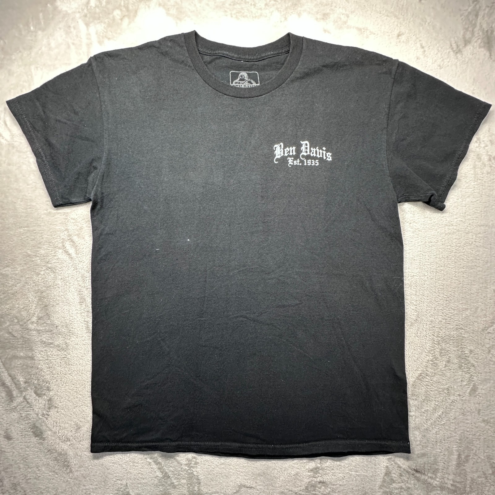 Ben Davis Paisley T Shirt Mens Large Black Cotton Graphic Print Back Classic Fit