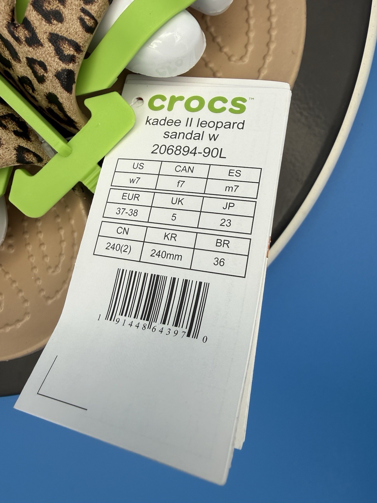 CROCS Womens Kadee ll Leopard Womens Sz 7 Strappy Comfort Sandals Slip On Shoes
