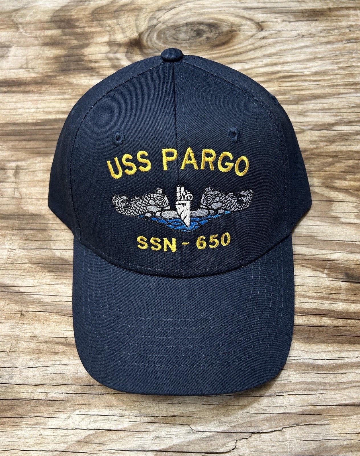 USS Pargo SSN-650 Ball Cap Embroidered Submarine Dolphins Veteran Navy Vet Hat
