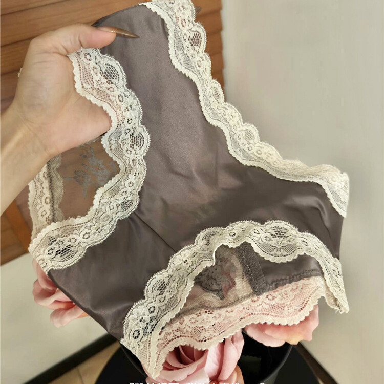 Pack Of 5 Sexy Ladies Womens Satin Panties Lingeries Sheer Lace Underwear Briefs