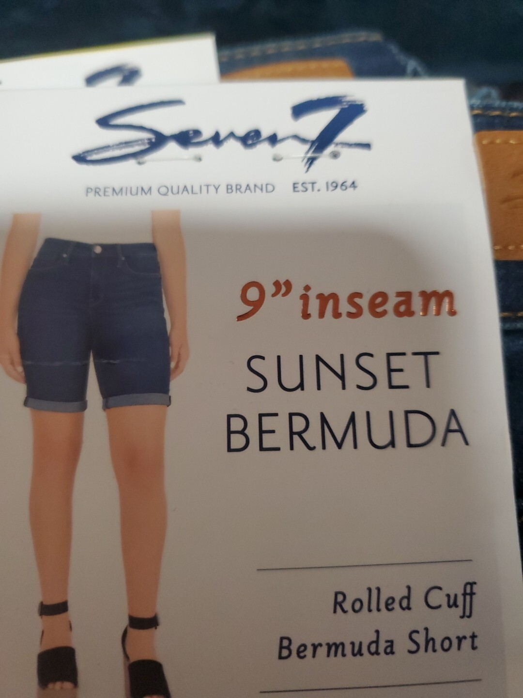 Seven7 Women’s 9″ Inseam Denim Rolled Cuff Slim Fit Short 6
