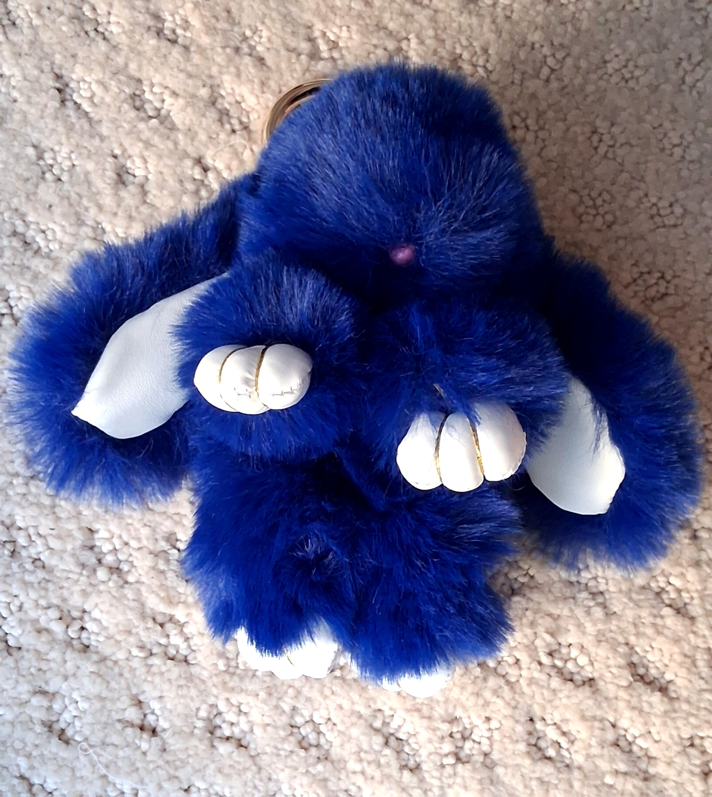 LFPU Blue Bunny Keychain Soft Fur Bag Charm Pendant Inspired By Bunny Lulu, NEW