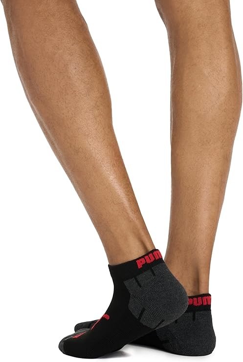 PUMA Men’s Low Cut Socks 8 Pack Cotton Athletic Sport Crew Socks Black