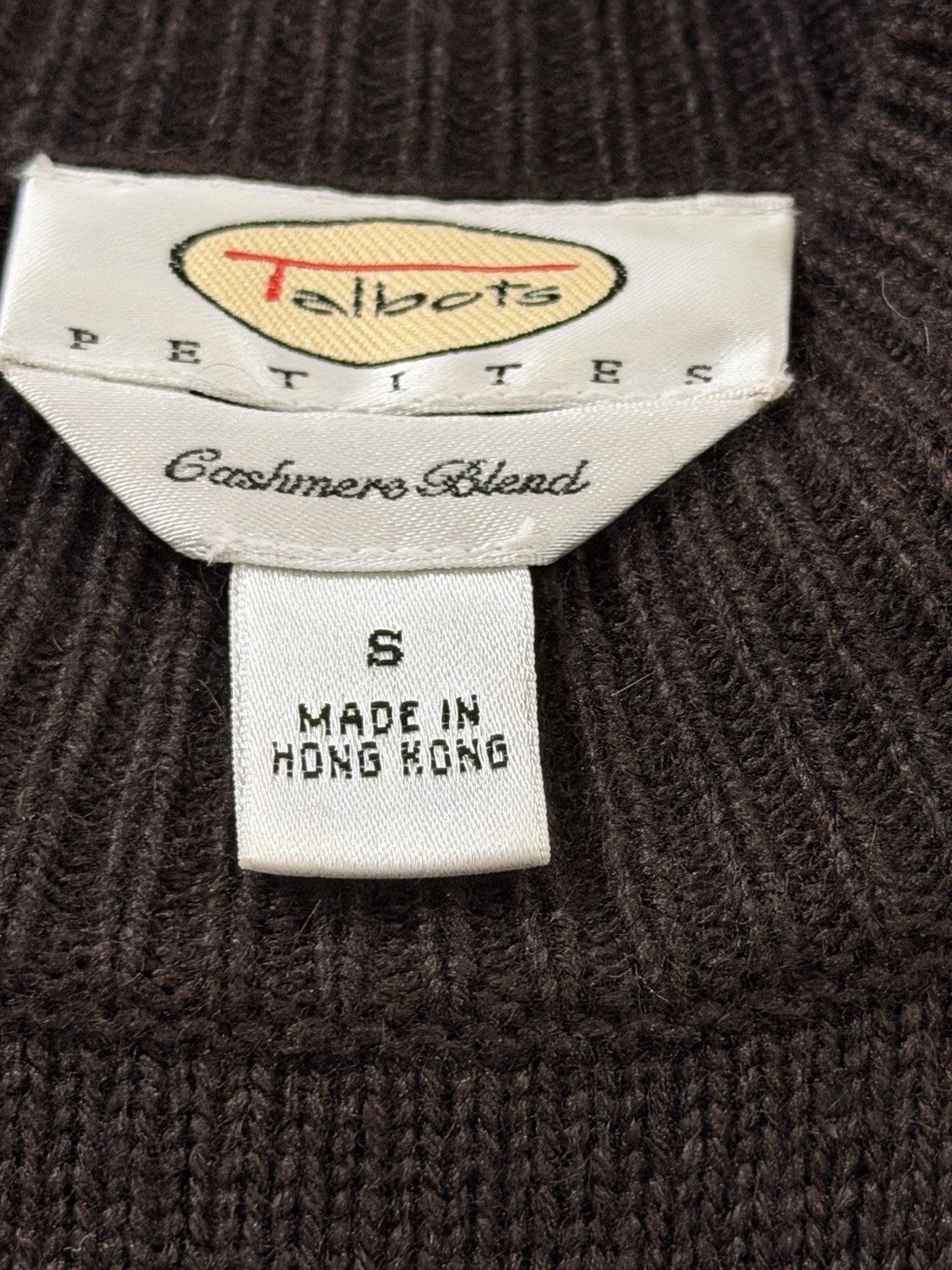 Talbots women’s new without tags brown color cashmere/silk blend sweater Size S