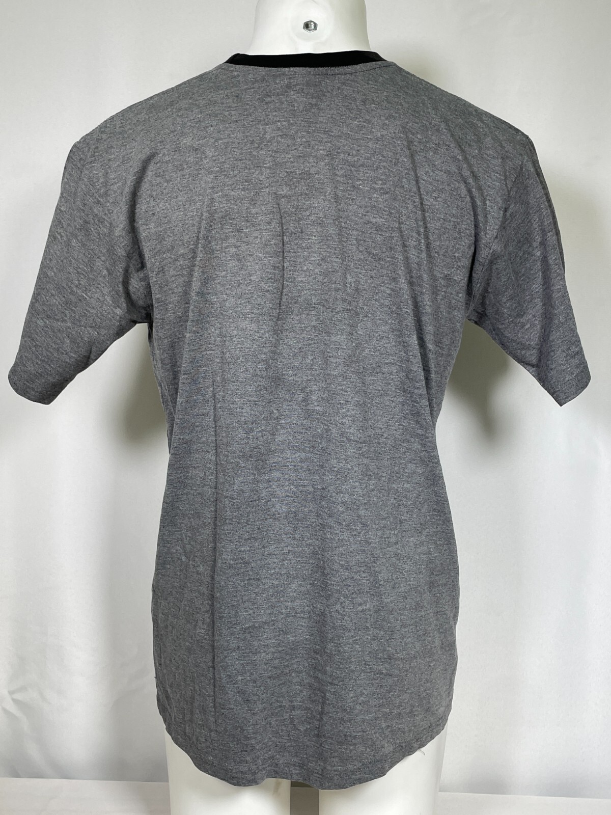 Superman Black Logo Grey Ringer T-Shirt Men’s XXL