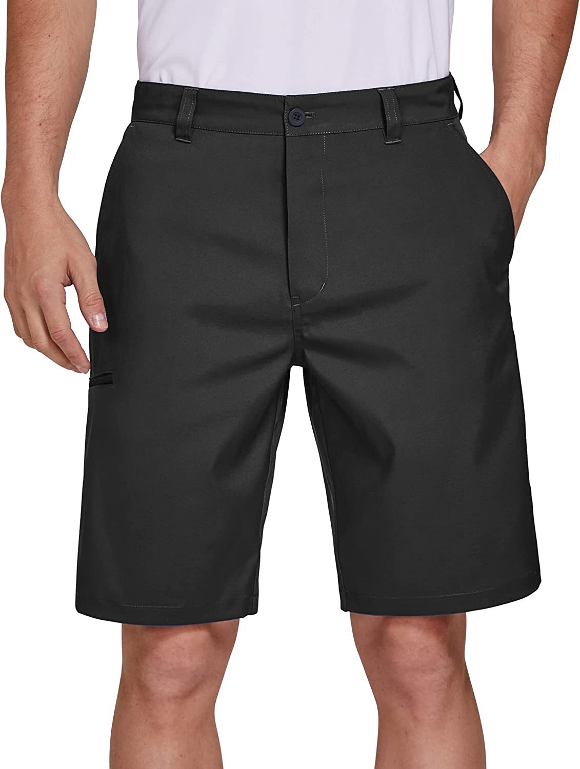 Men’s Golf Shorts Stretch Chino Lightweight Quick Dry Flat Front Work Half Pants