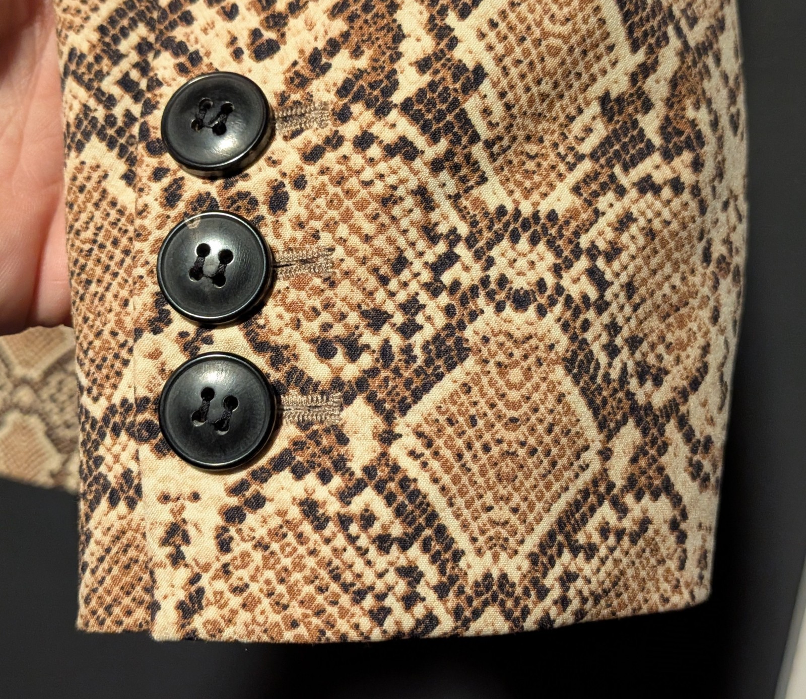 Anine Bing Madeleine Python Print Oversized Double Breasted Blazer Size L – NWOT