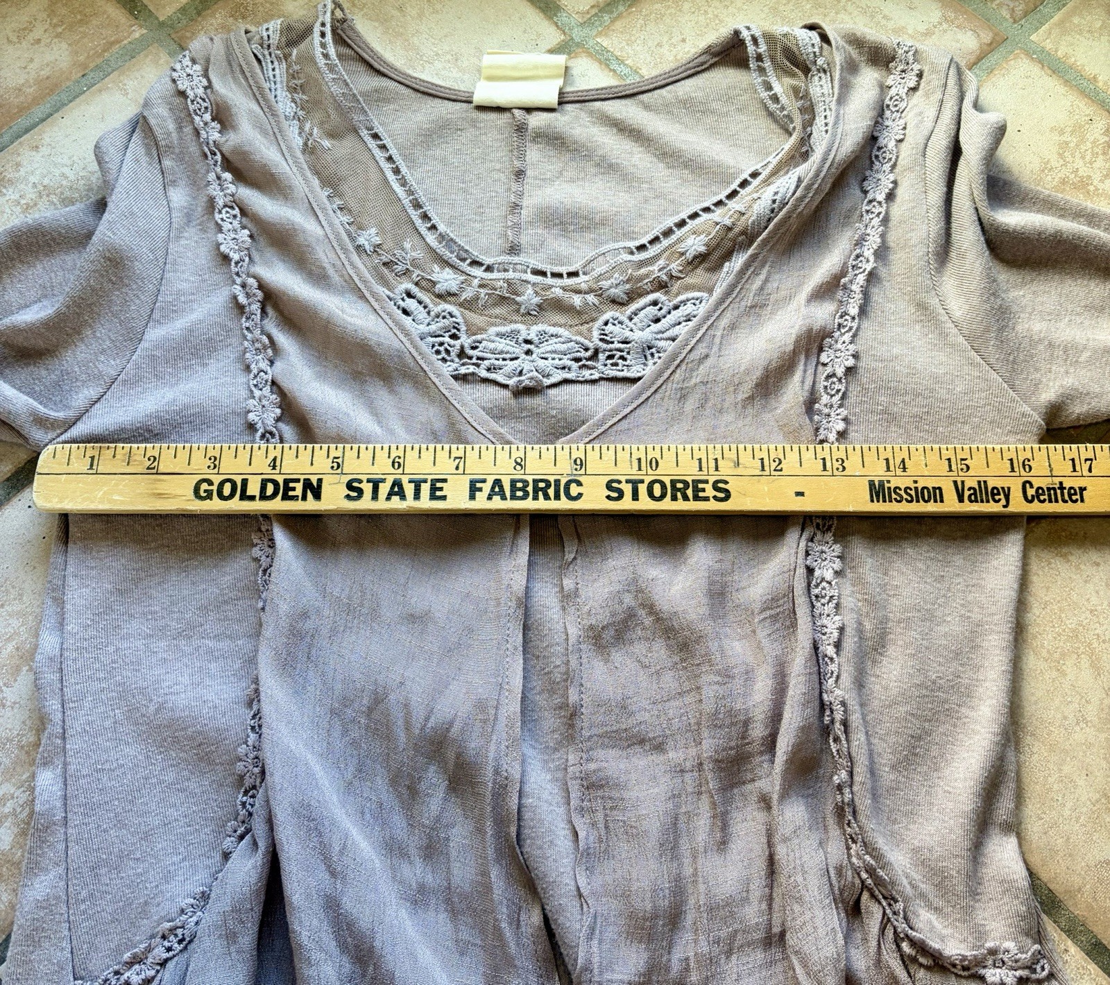Pretty Angel Beige Fairy Whimsy Boho Lace Blouse Top Women Medium