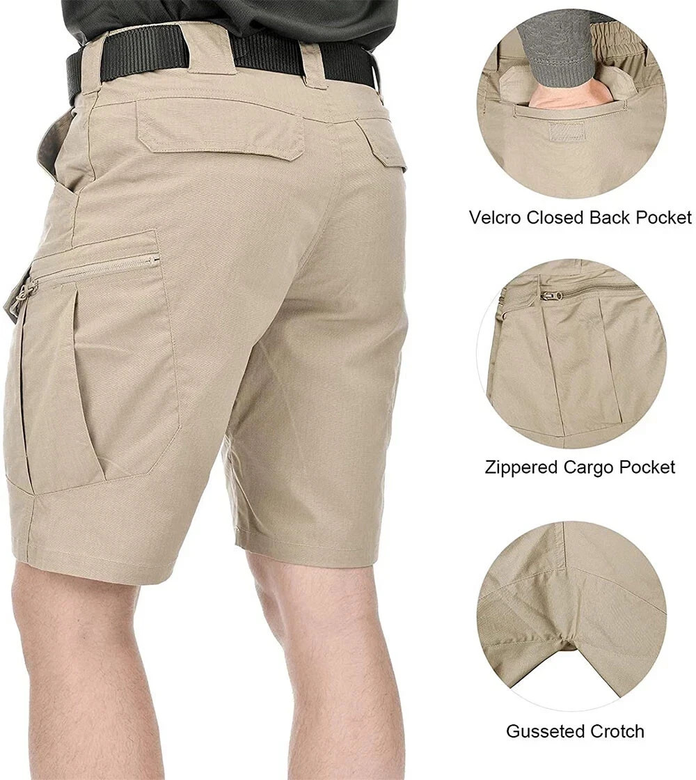 Mens Summer Tactical Shorts Cargo Outdoor Waterproof Hiking Fishing Track Short