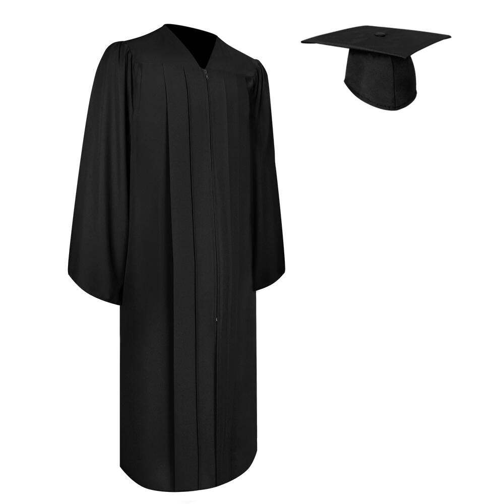 Endea Graduation Matte Black Graduation Gown & Cap