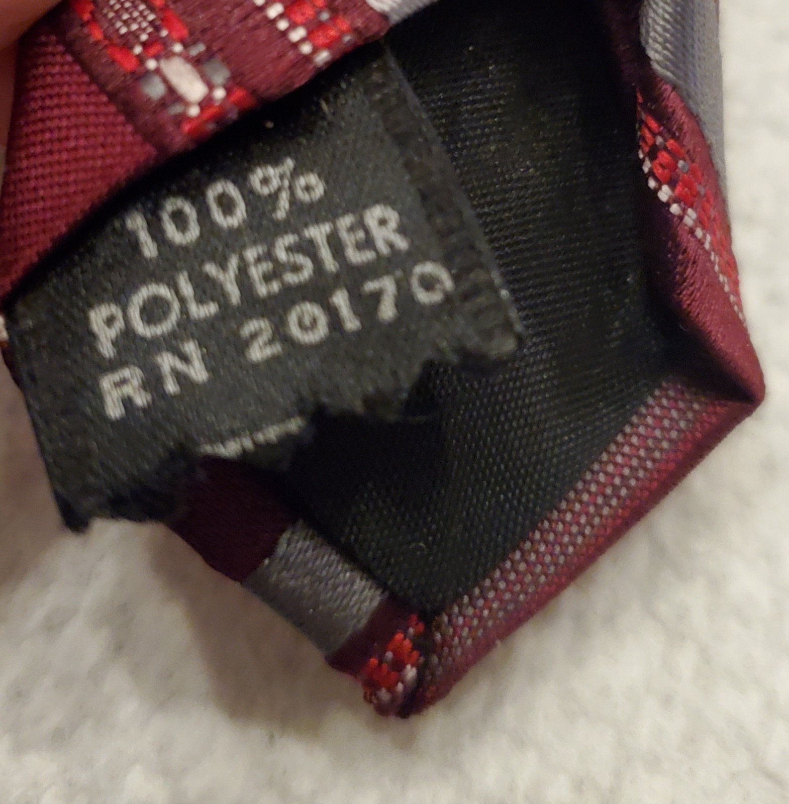 Vintage BDF Men’s Tie Polyester Maroon Stripe Necktie Excellent 3 1/2″ X 53″