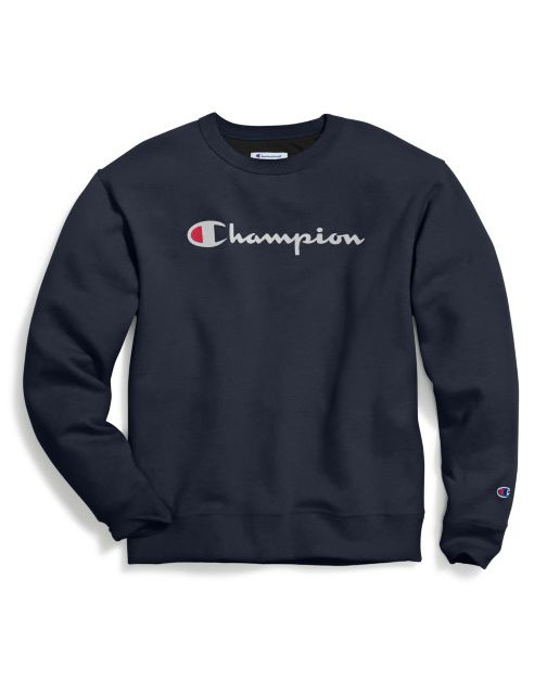 Champion Powerblend Men’s Crew Script Logo Sweatshirt GF88H Y06794