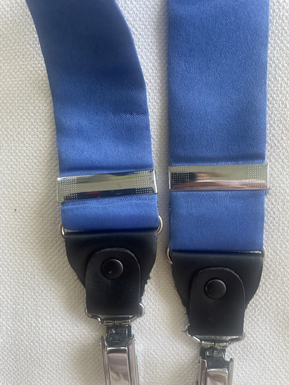 Uomo Venetto Satin Suspender Blue with Black Modern Design Vintage