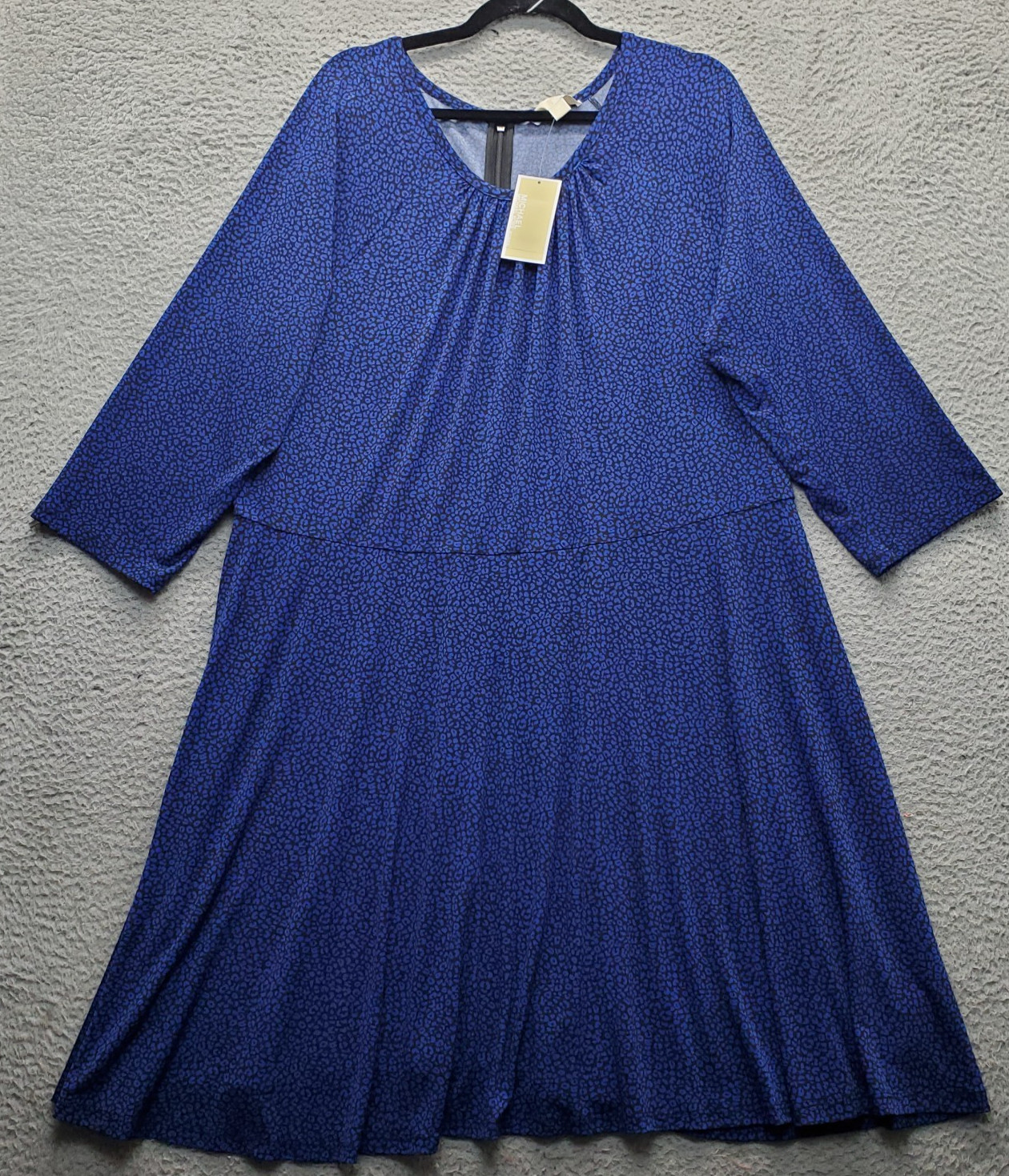 Michael Kors Baby Cat Wear to Work Dress Womens Plus 3X Blue Black Leopard Print