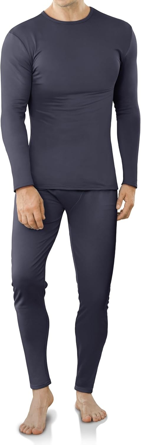 Men Thermal Underwear Set Long Johns Fleece Lined Base Layer Winter Warm Soft