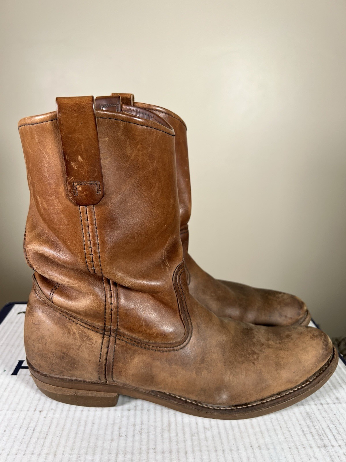 Red Wing #488 Vintage Pecos Style Brown Leather Cowboy Western Boots Sz 13 AAA