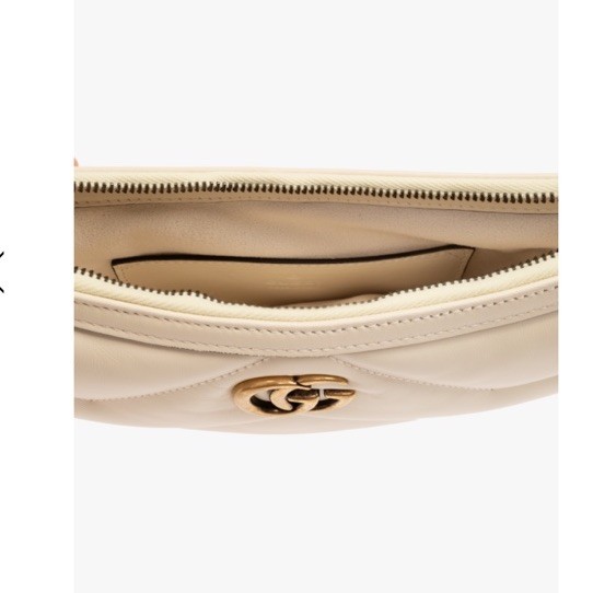 GUCCI GG Marmont Small White Chevron Leather Shoulder 777263 AAC475 9206