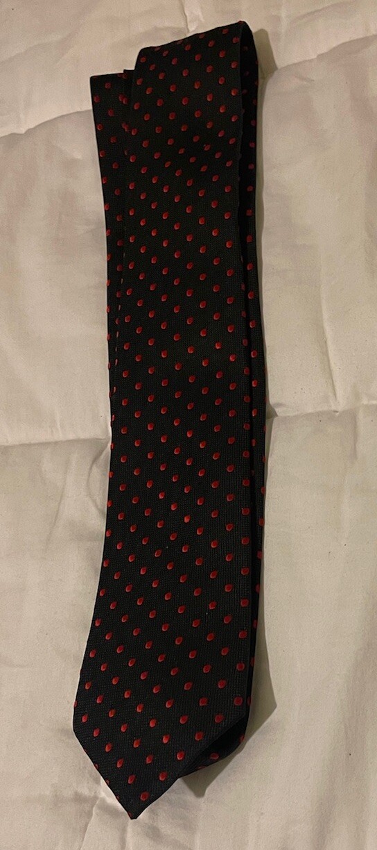 Venetto Tie Pin Dots Blue Red Woven Necktie 3” X 60”