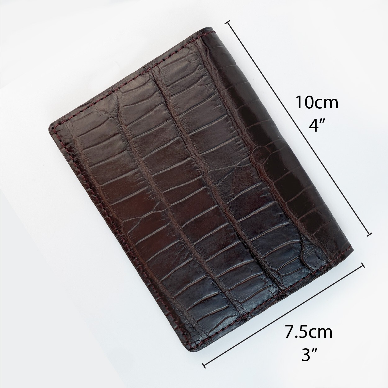 Real Crocodile Brown Mini Leather Bifold Wallet Slim Bifold Wallet RFID Blocking