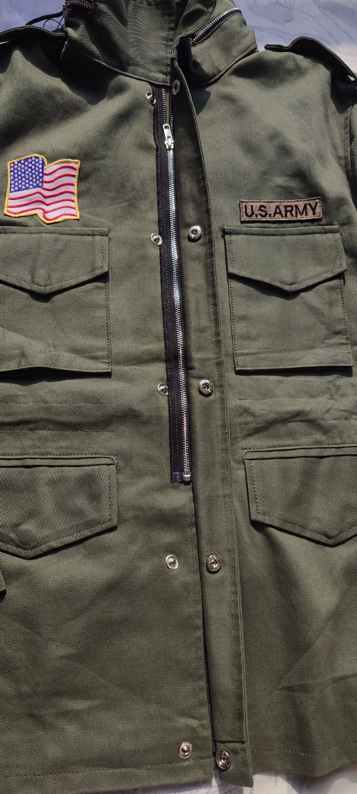 MENS JOHN RAMBO M65 FIRST BLOOD JACKET US ARMY FIELD COMBAT GREEN COTTON JACKET.