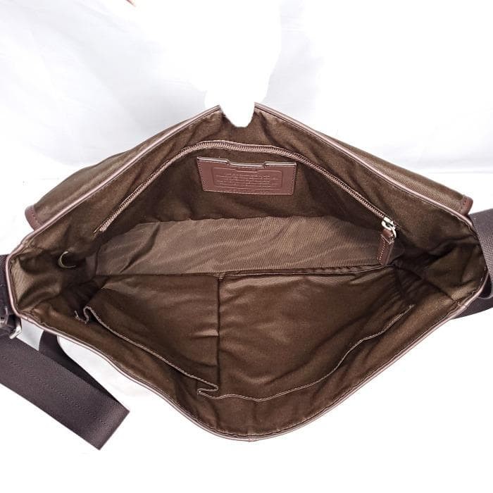 COACH CAMDEN Pebbled Smooth Leather Messenger Bag 3a