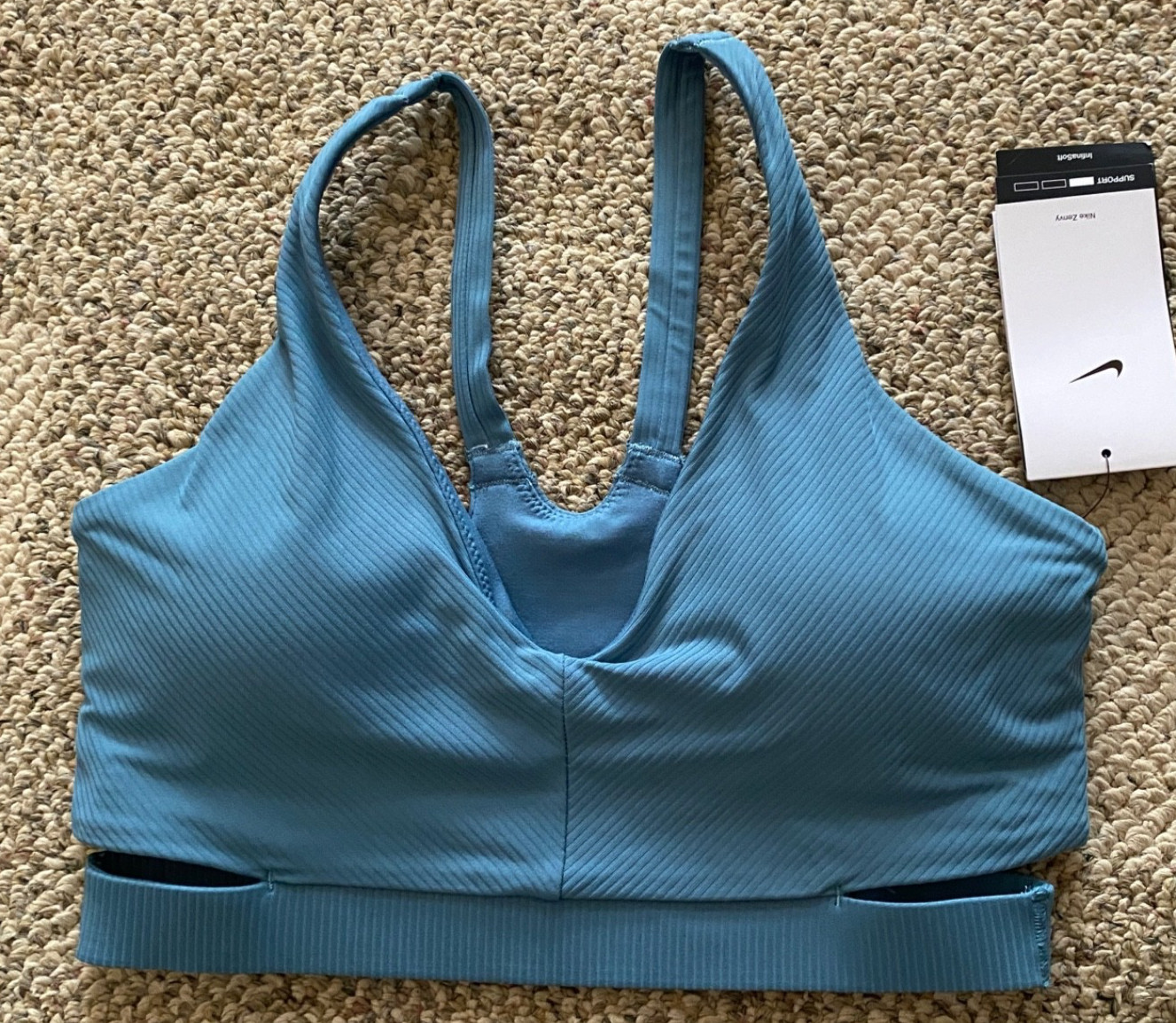 Nike Sports Bra Top Workout Zenvy Rib Light-Support Padded HF5378 $60 Women’s S
