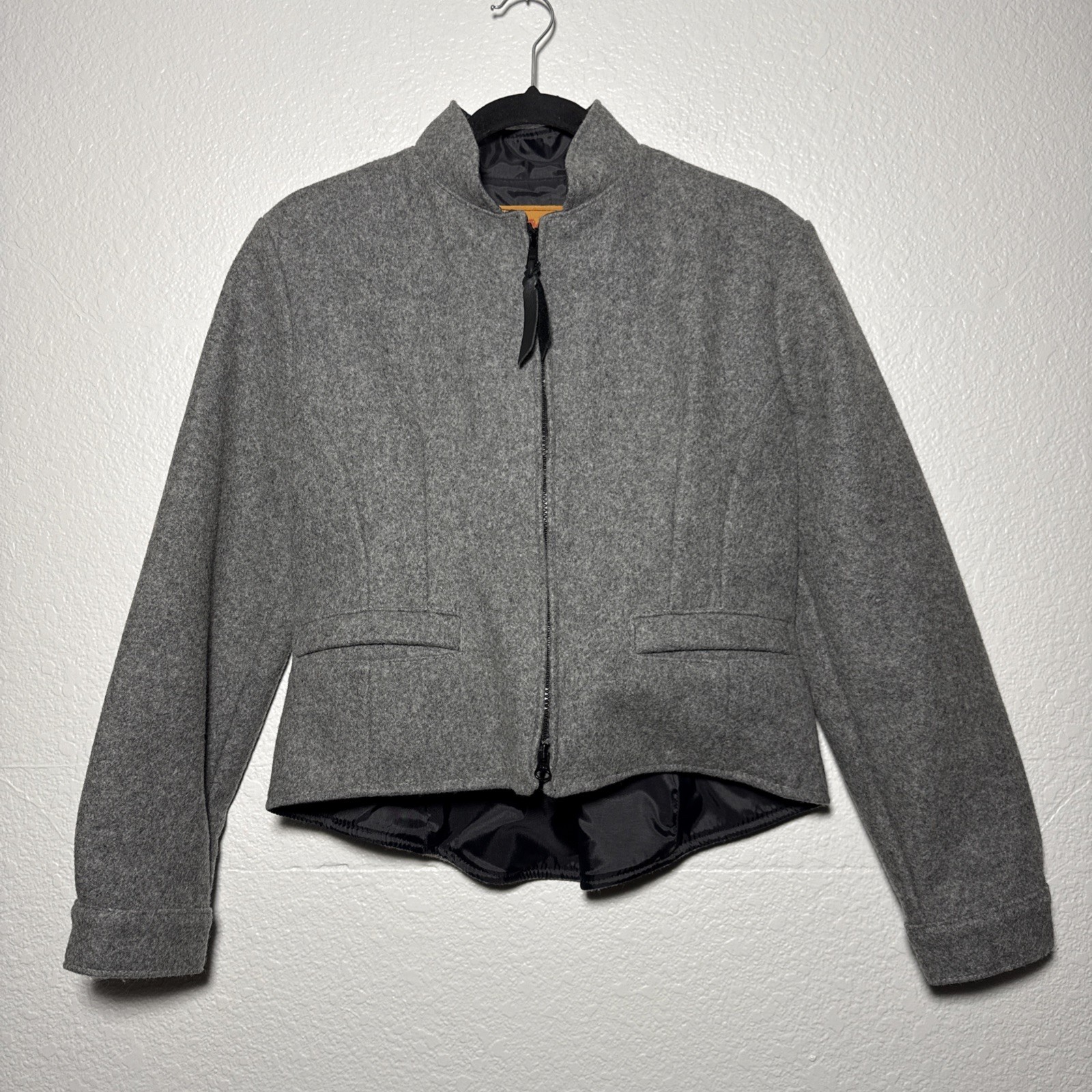 Schaefer Outfitters 910 Cassidy Gray Lined Wool Bomber Rodeo Jacket Small USA