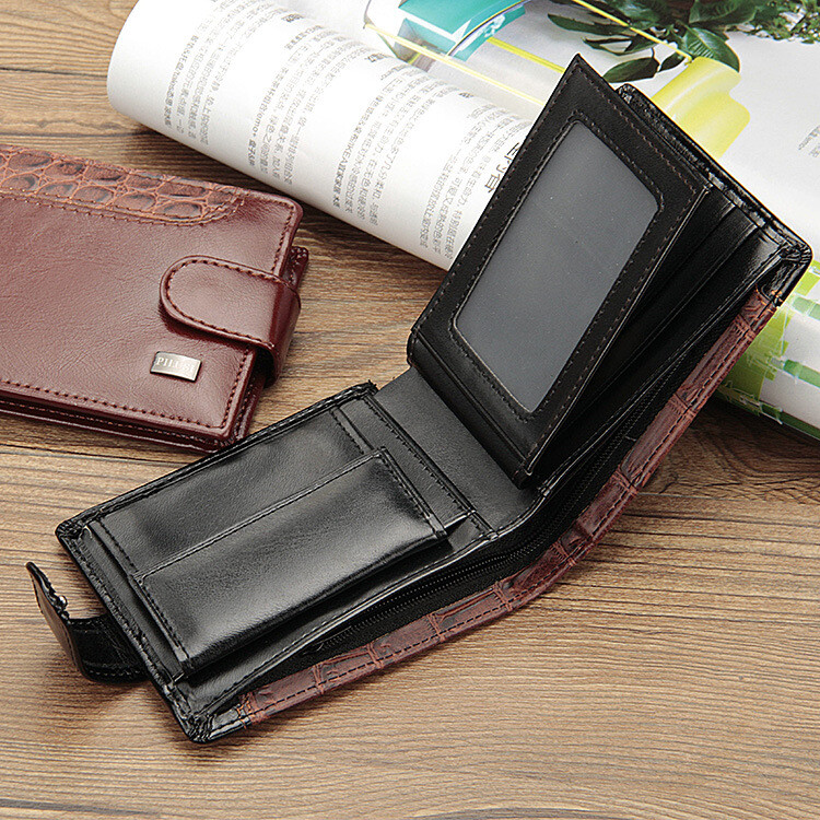 Men’s Leather Bifold Wallet ID Credit Card Holder Money Coin Purse With Hasp US