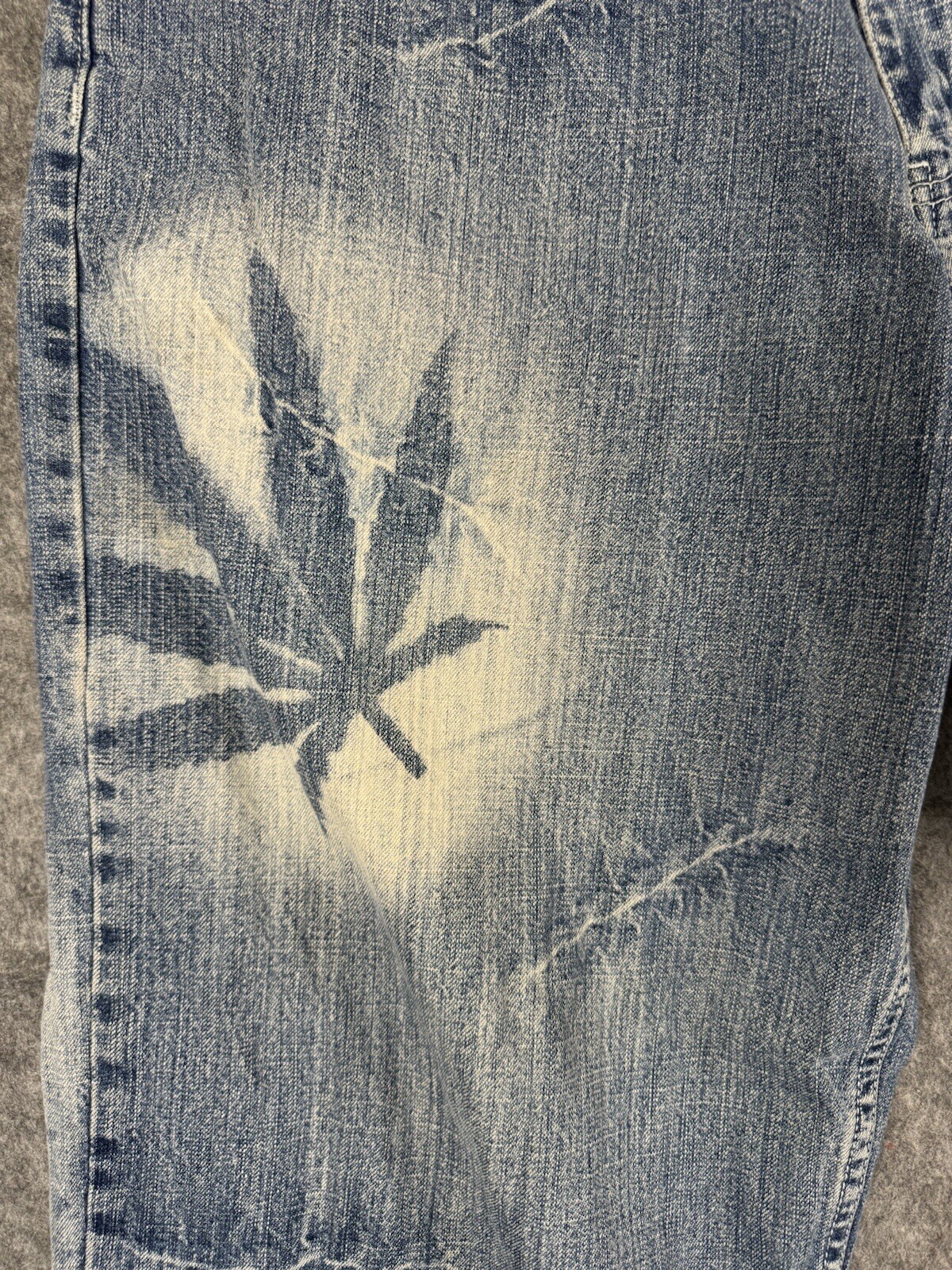 Muka Jeans 34×30 Weed Farmer Marijuana Baggy Carpenter Hip Hop Y2K