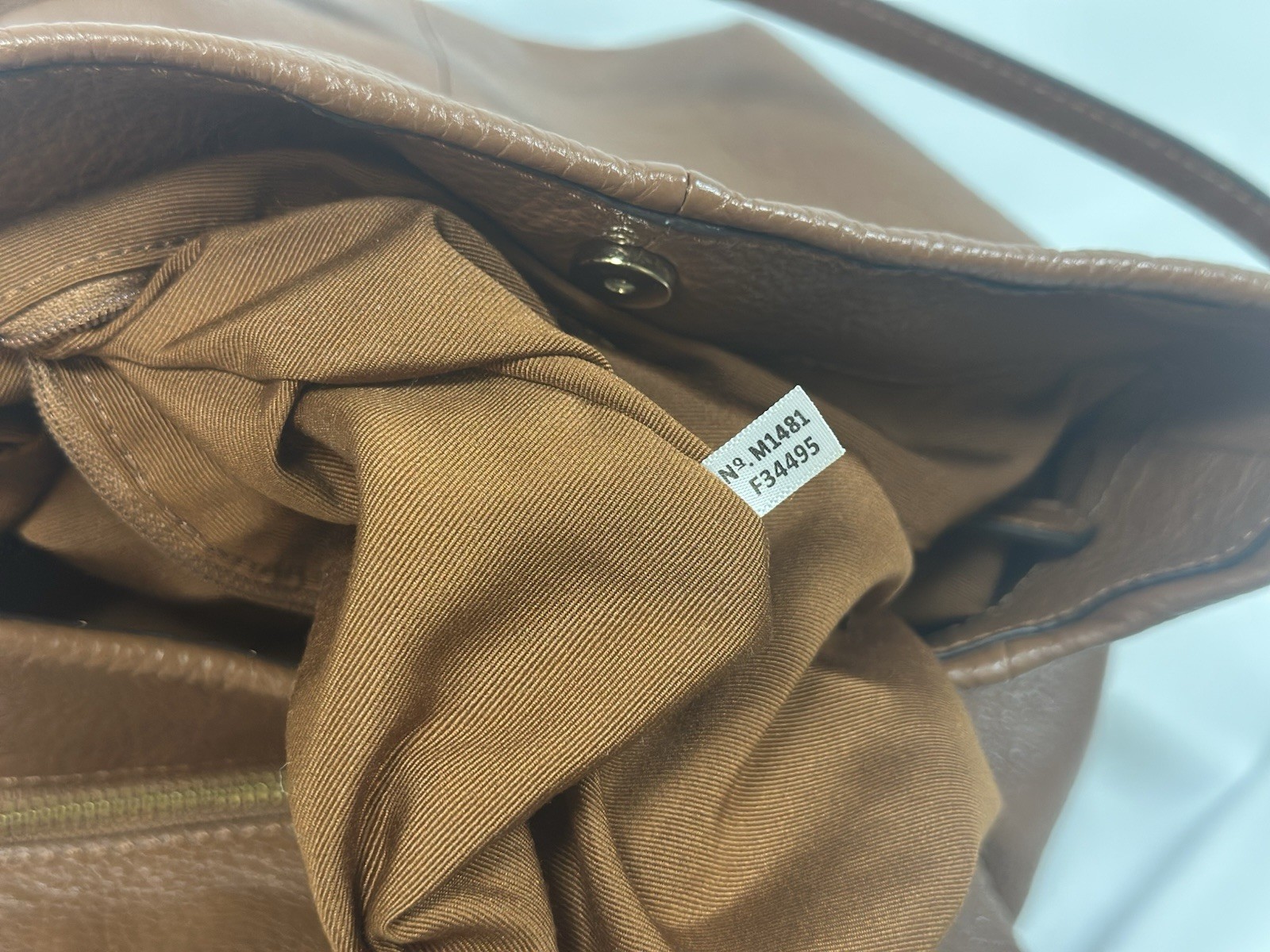 Coach F34495 Madison Phoebe SM Shoulder Bag Saddle Brown Soft Pebble Leather