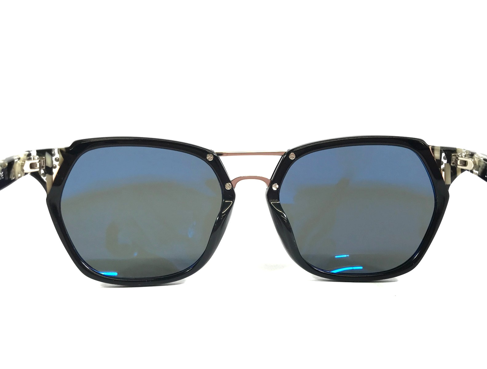 BOZ Sunglasses DESTINY 0005 Black Ivory with Pins Frames with Dark Gray Lenses