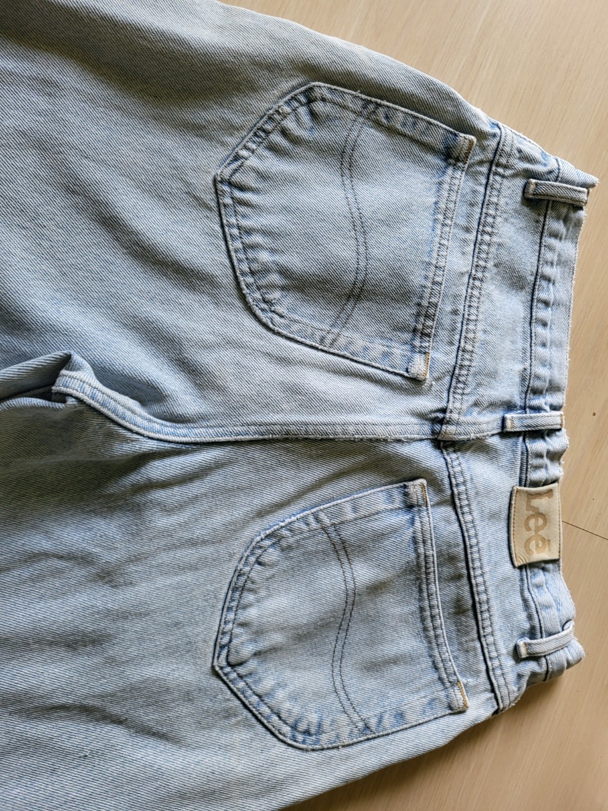 Lee Light Wash Blue Denim Straight Jeans Regular Fit 5-Pocket Button