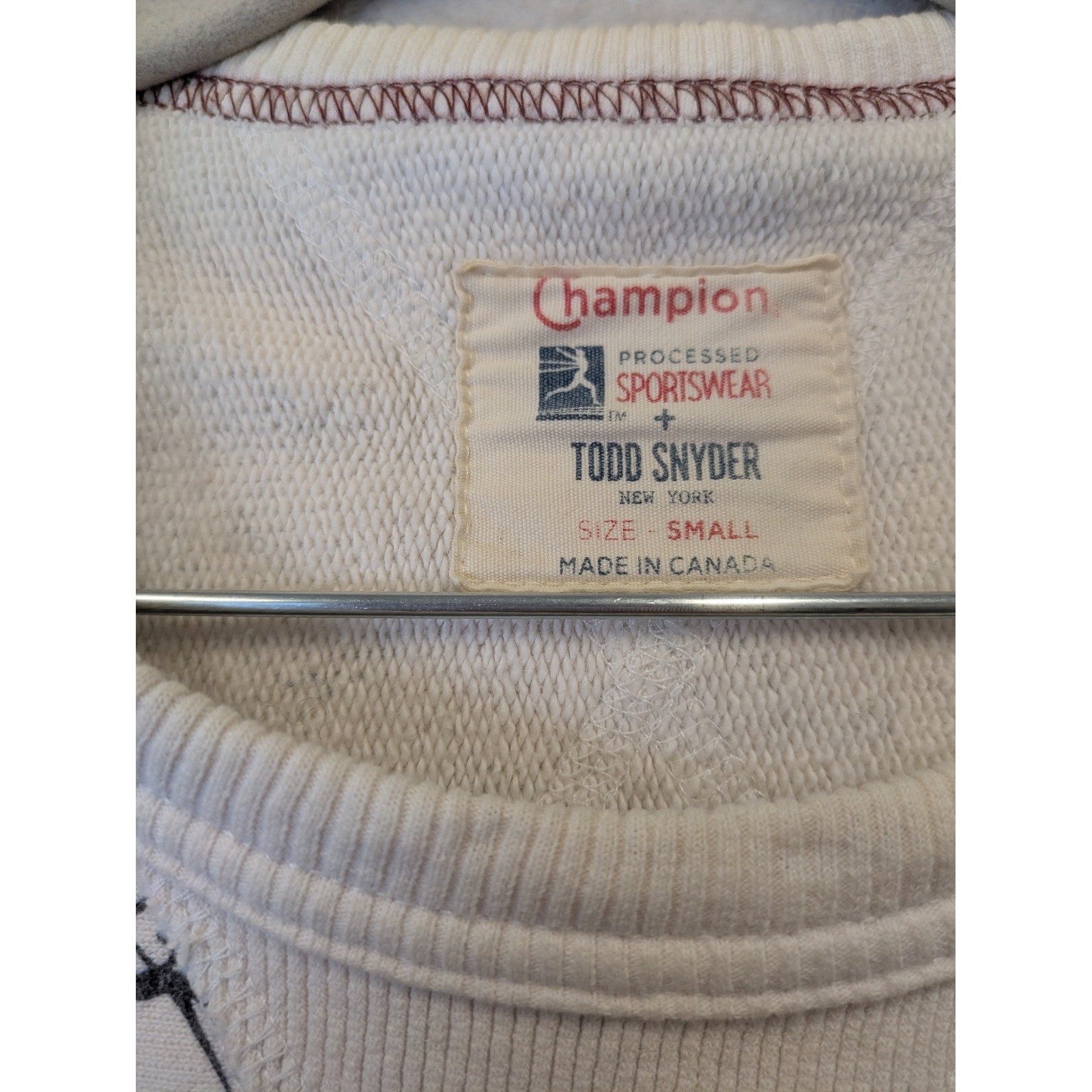 Champion Todd Snyder Sweatshirt Men’s Small Cream Looney Tunes All Over Print